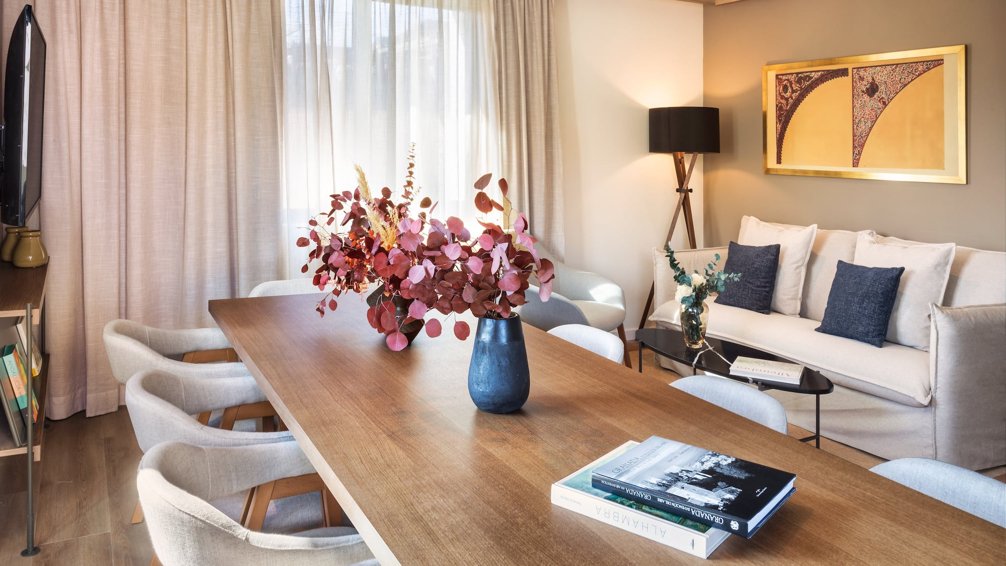 a table with flowers on it