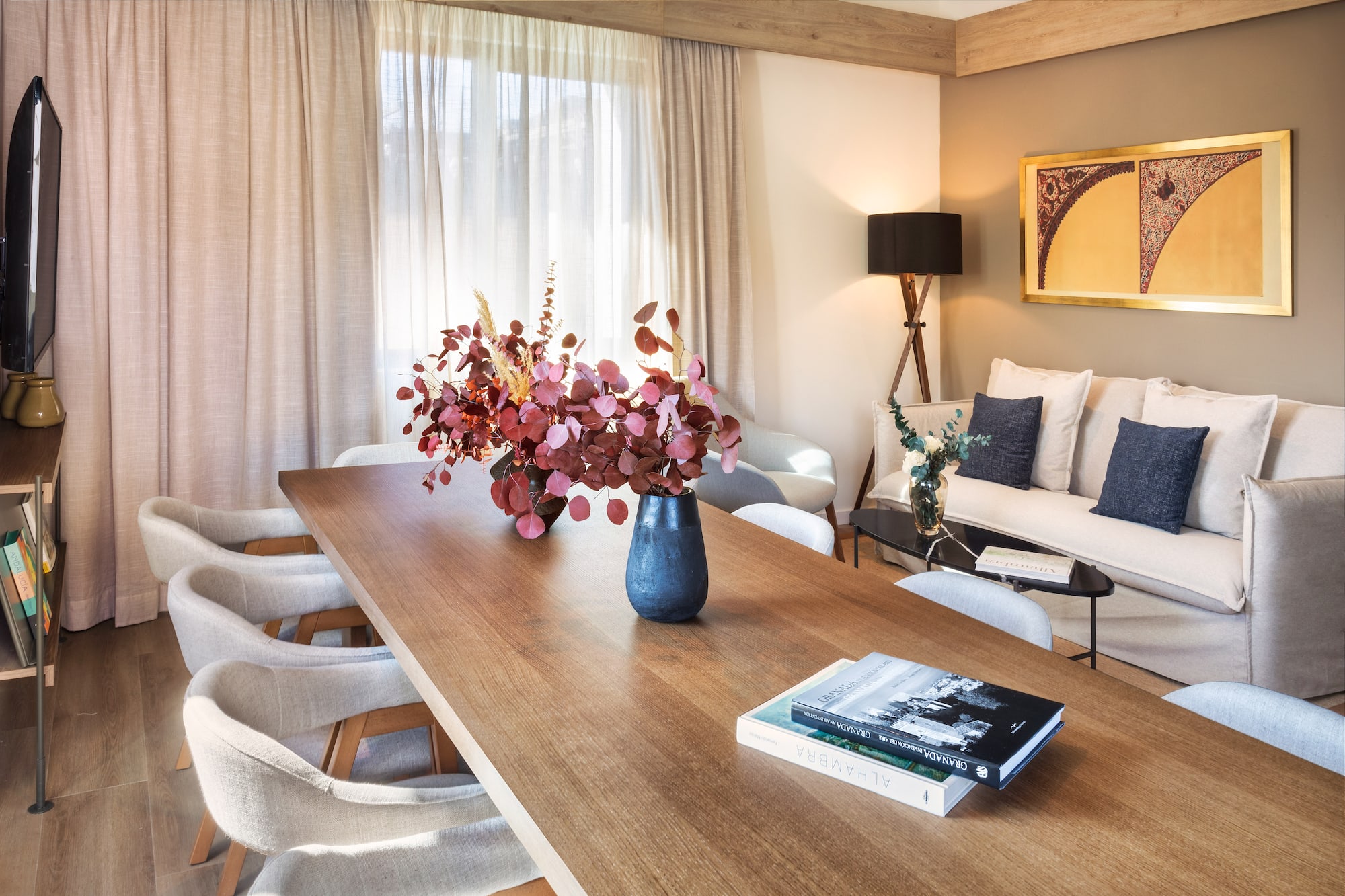 a table with flowers on it