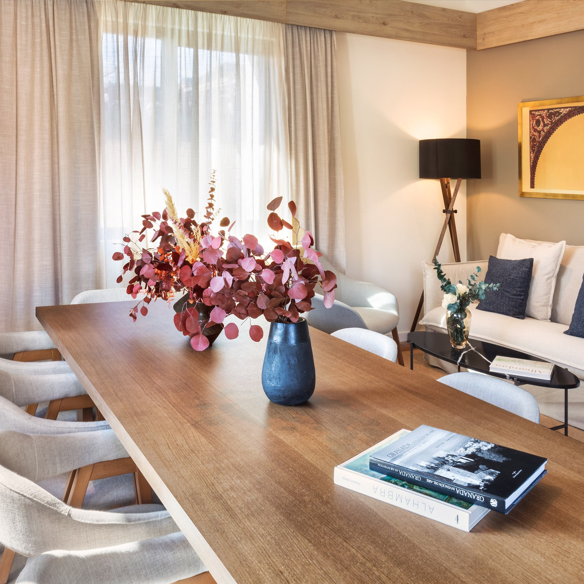 a table with flowers on it