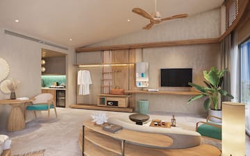 a living room with a tv and a couch