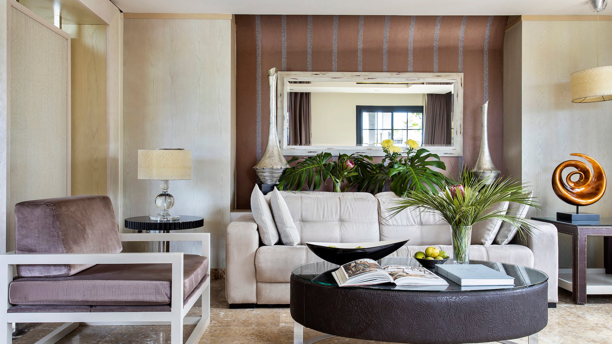 a living room with a couch and a coffee table