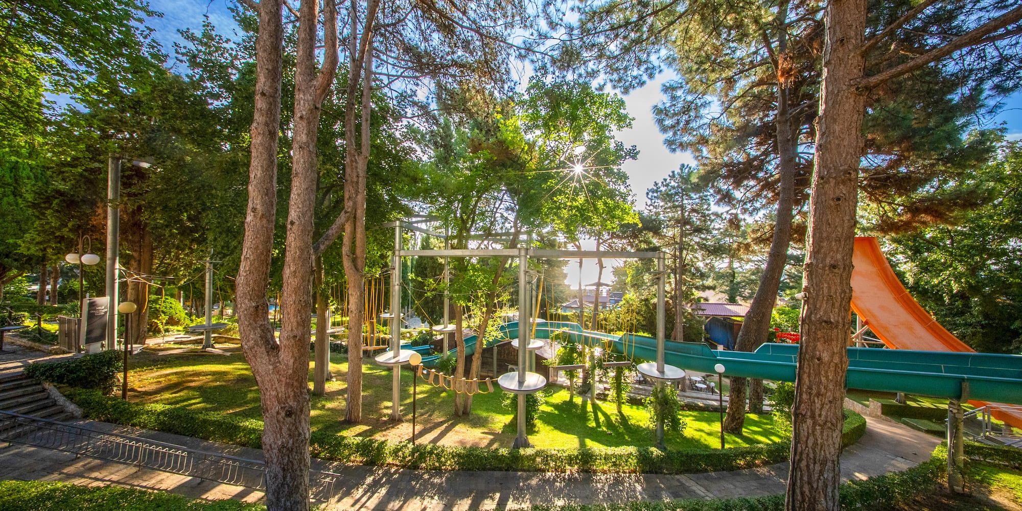 a playground in a park