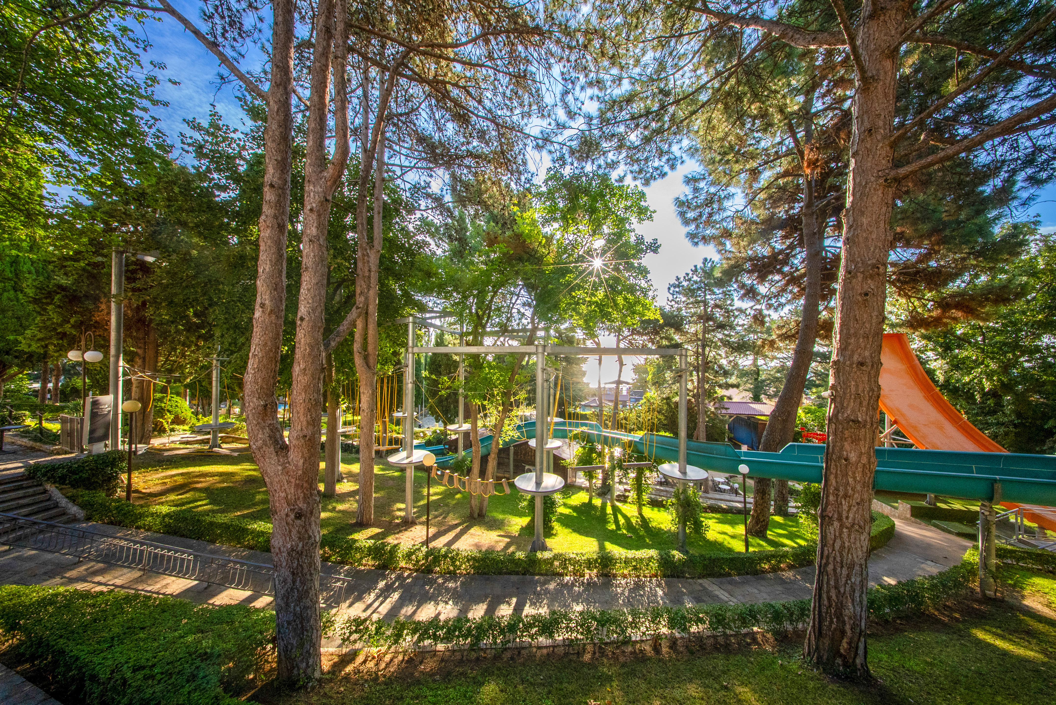 a playground in a park