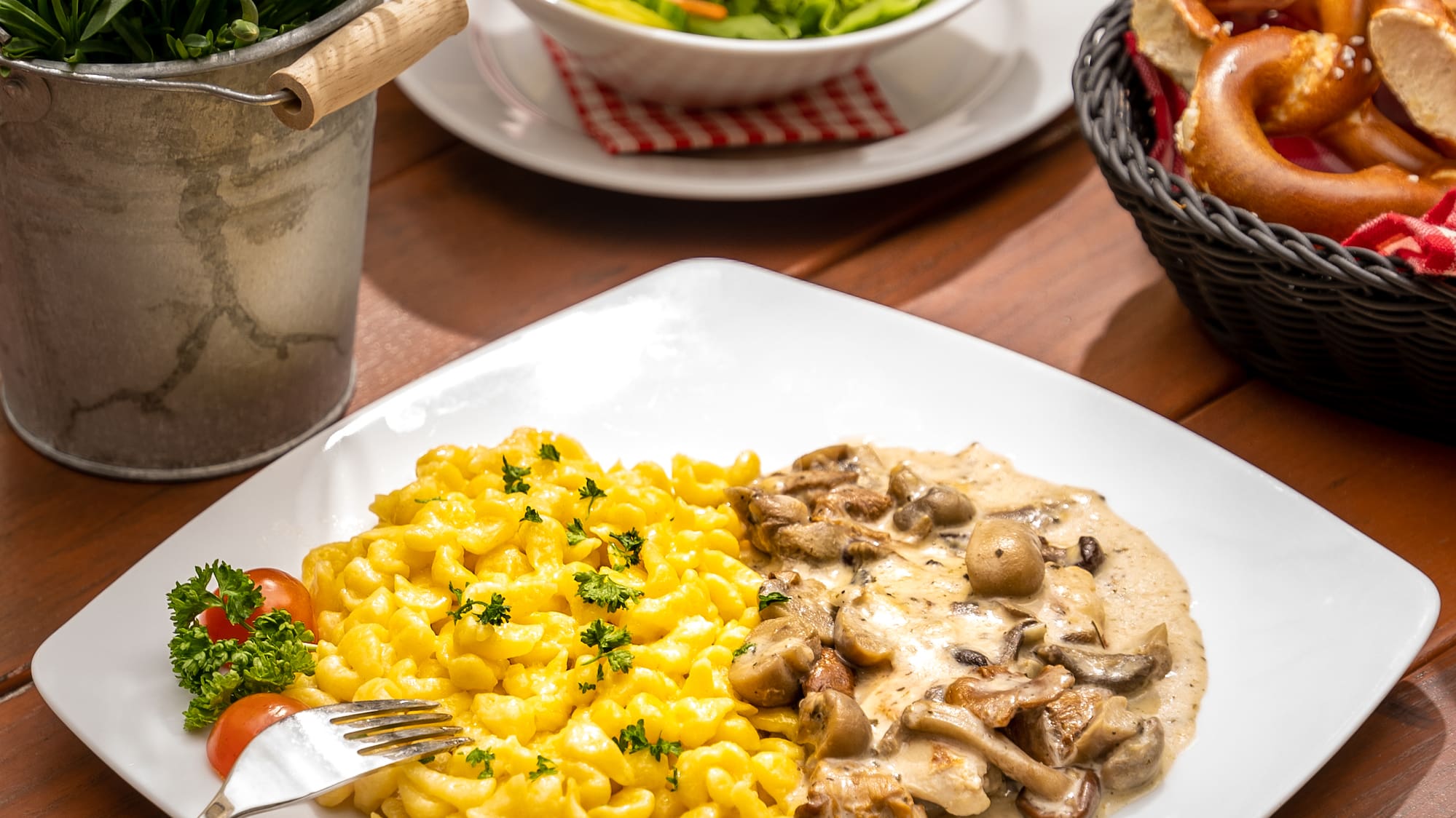 a plate of food on a table