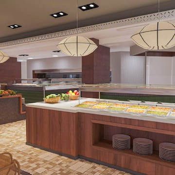 a food buffet in a restaurant