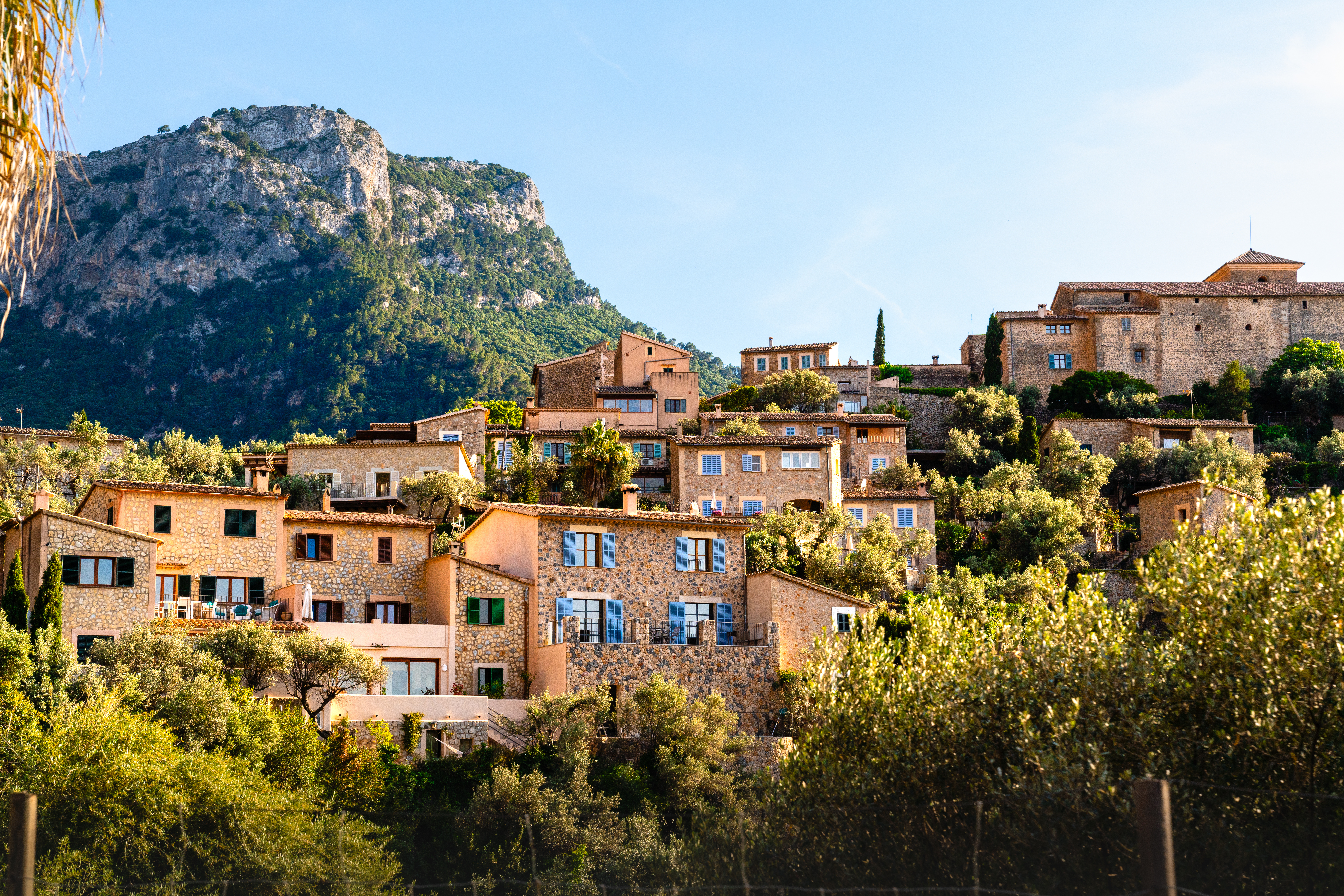 a group of houses on a hill