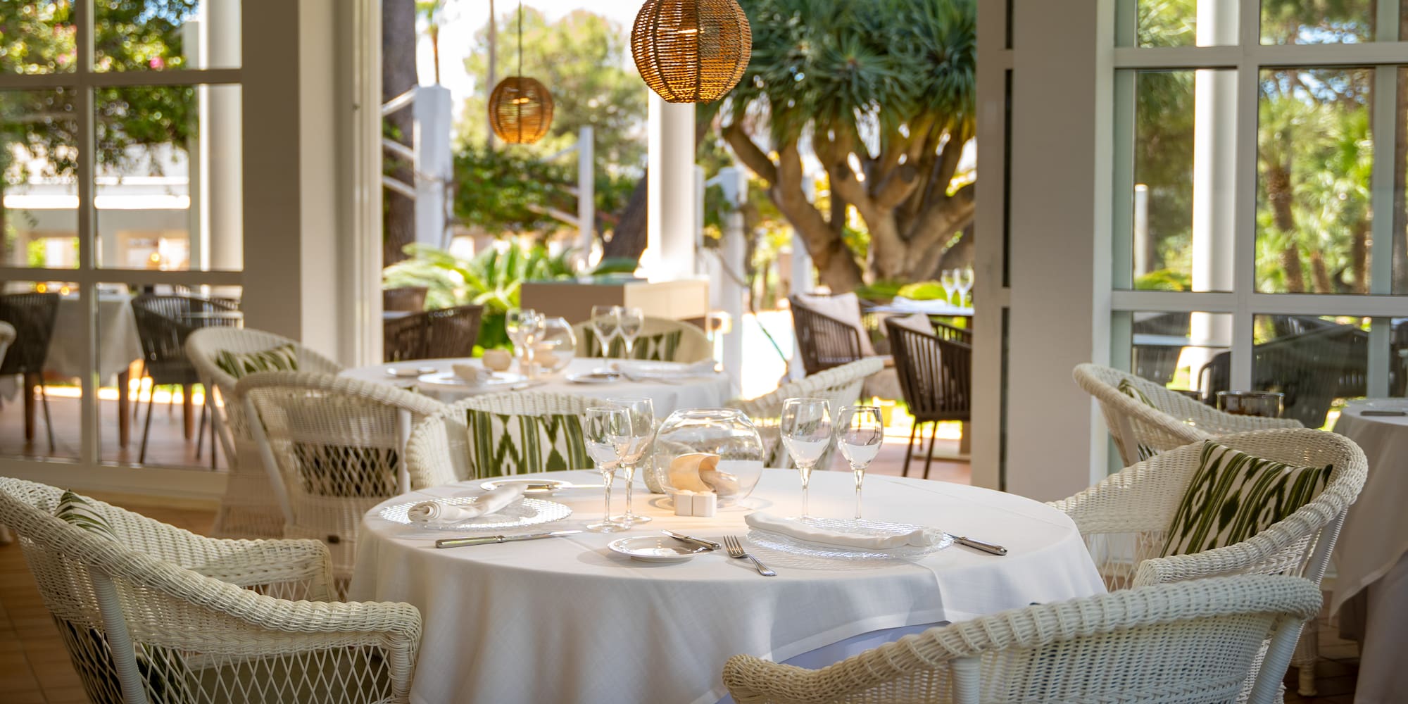 a table set up for a meal
