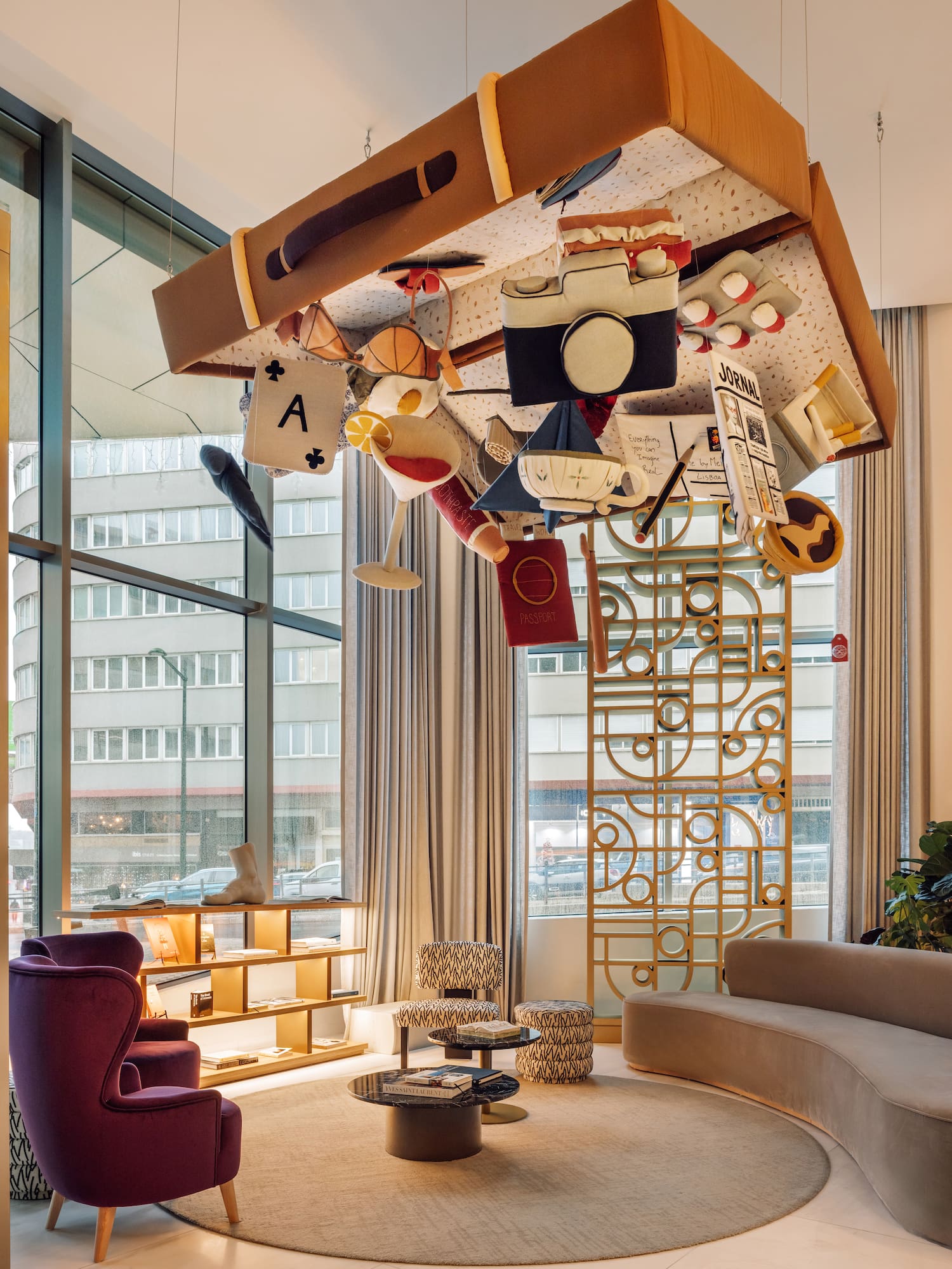 a room with a large window and a large room with a large window