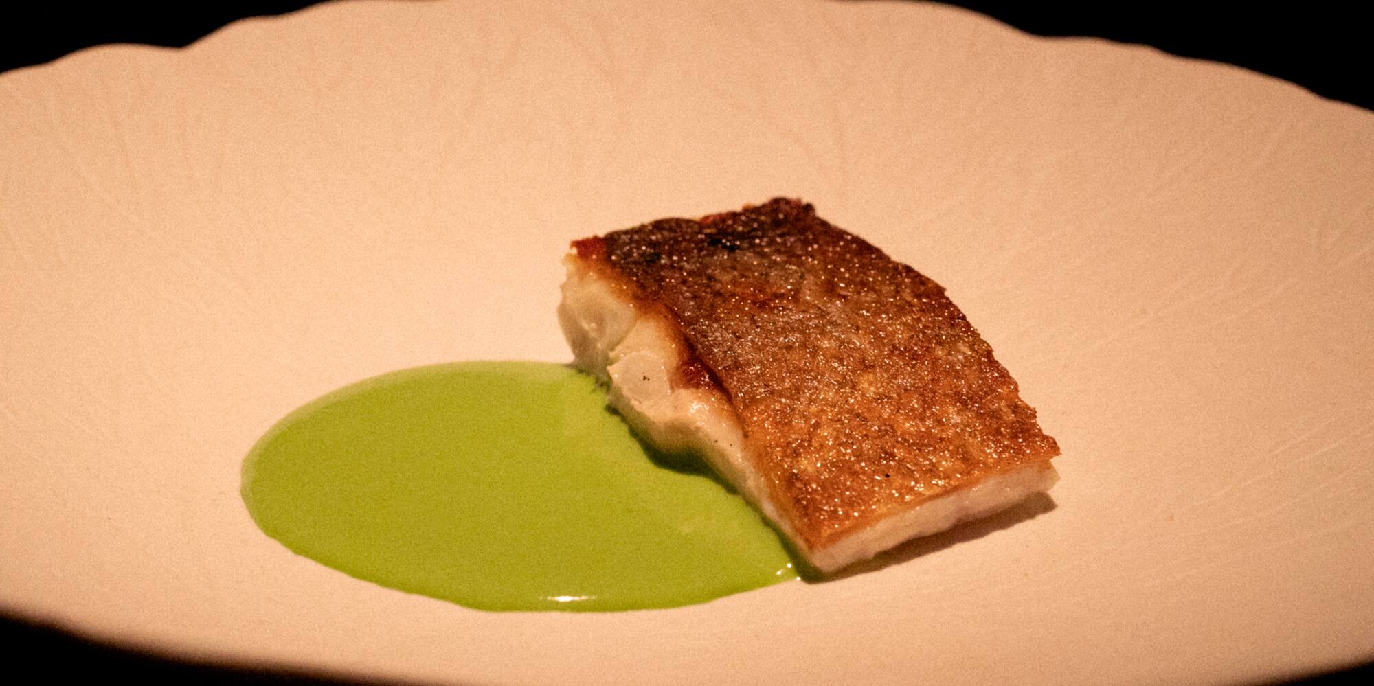 a piece of food on a plate