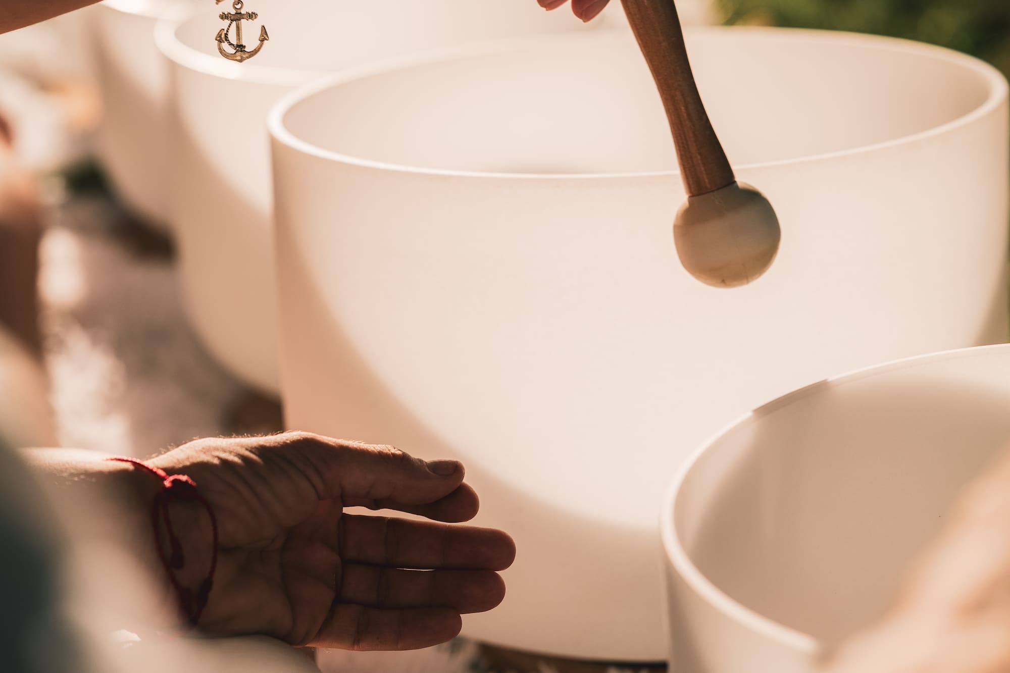 a person playing a sound set