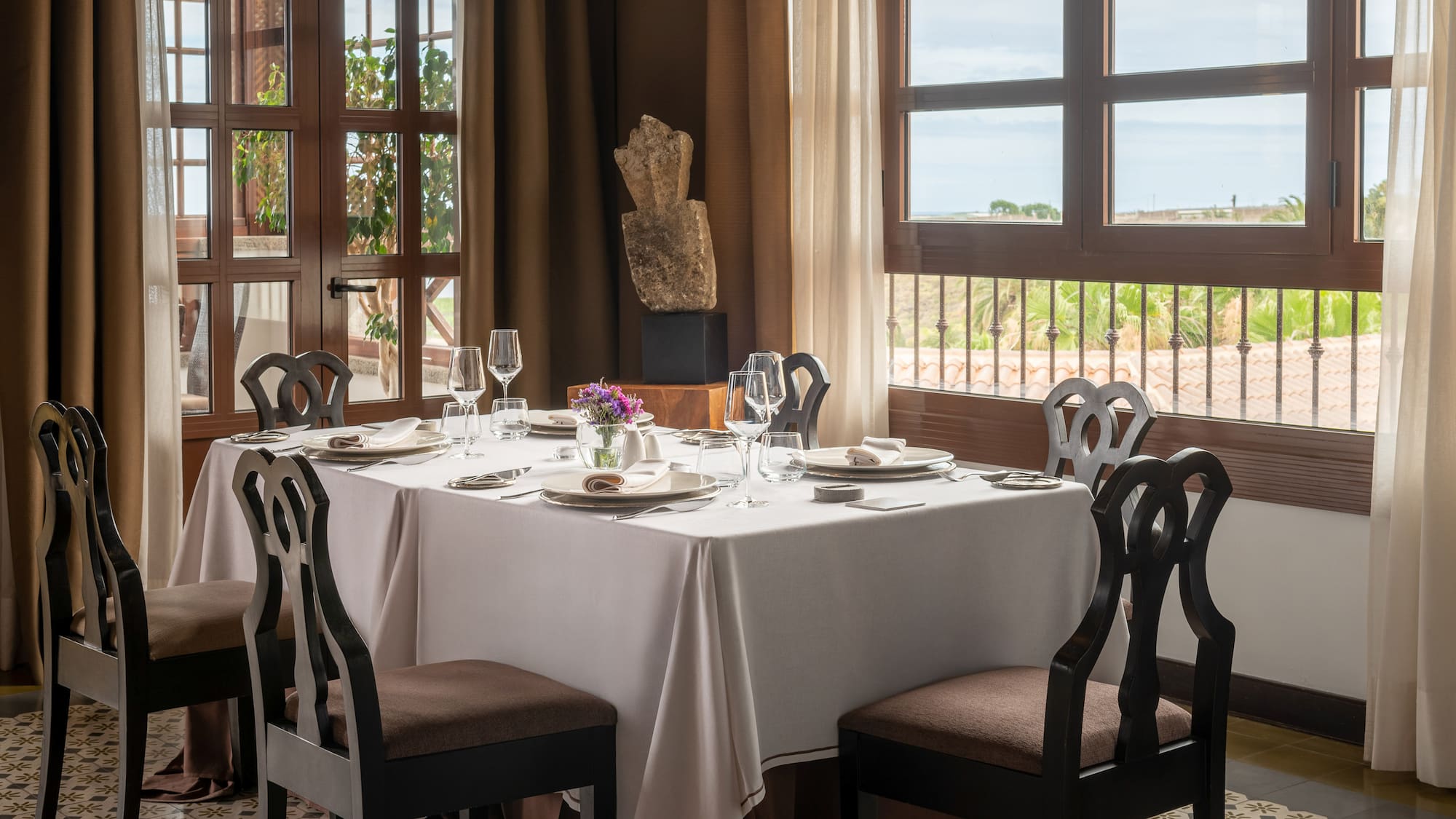 a table set for a dinner