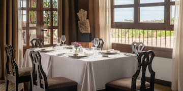 a table set for a dinner