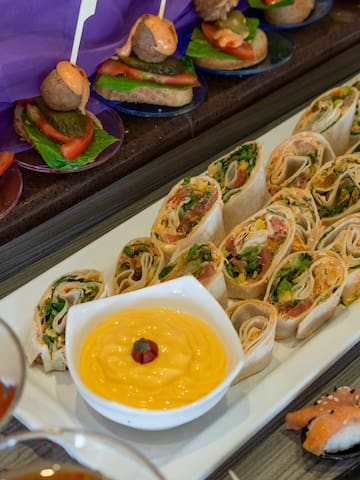 a tray of food on a table