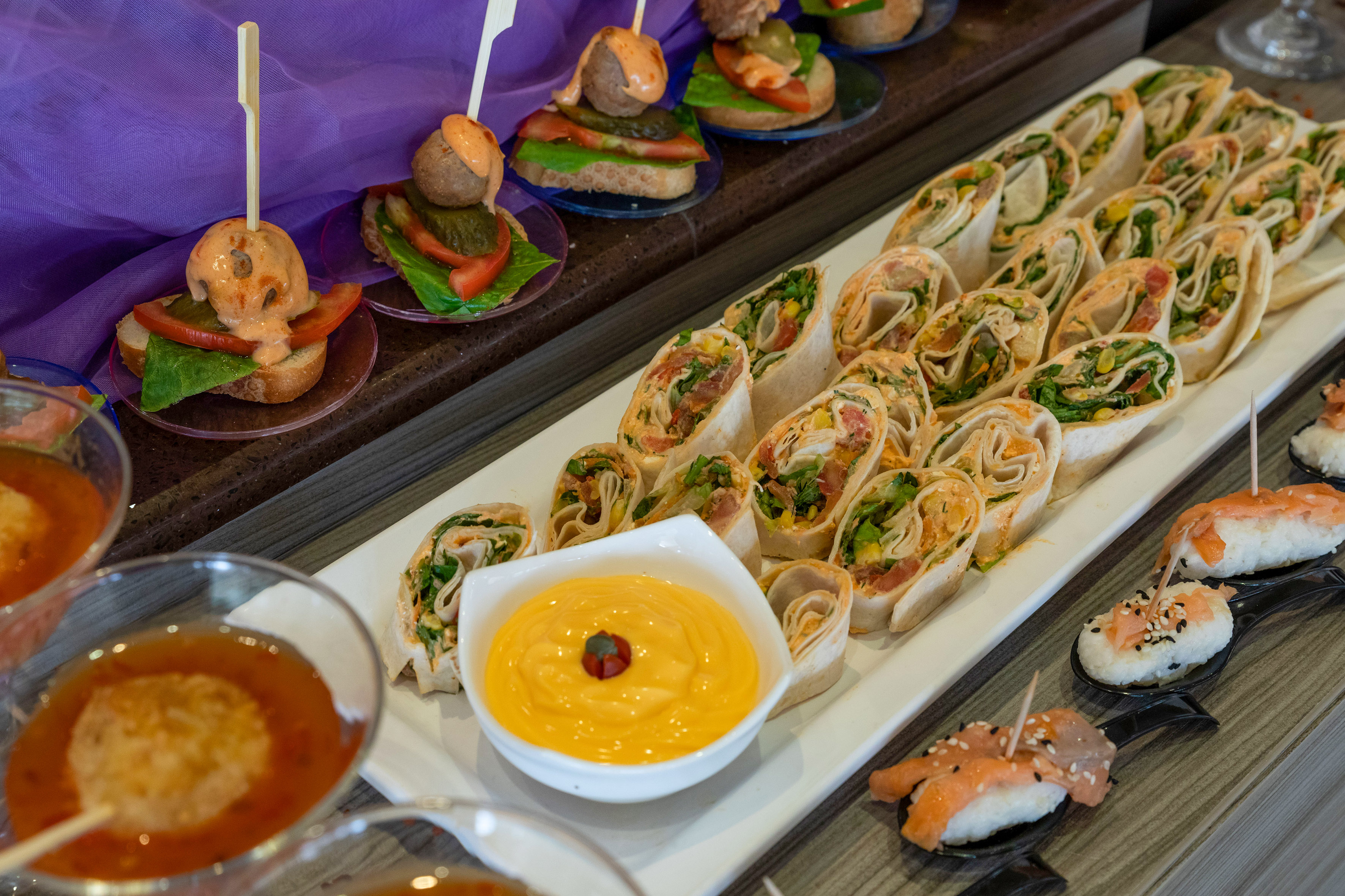 a tray of food on a table