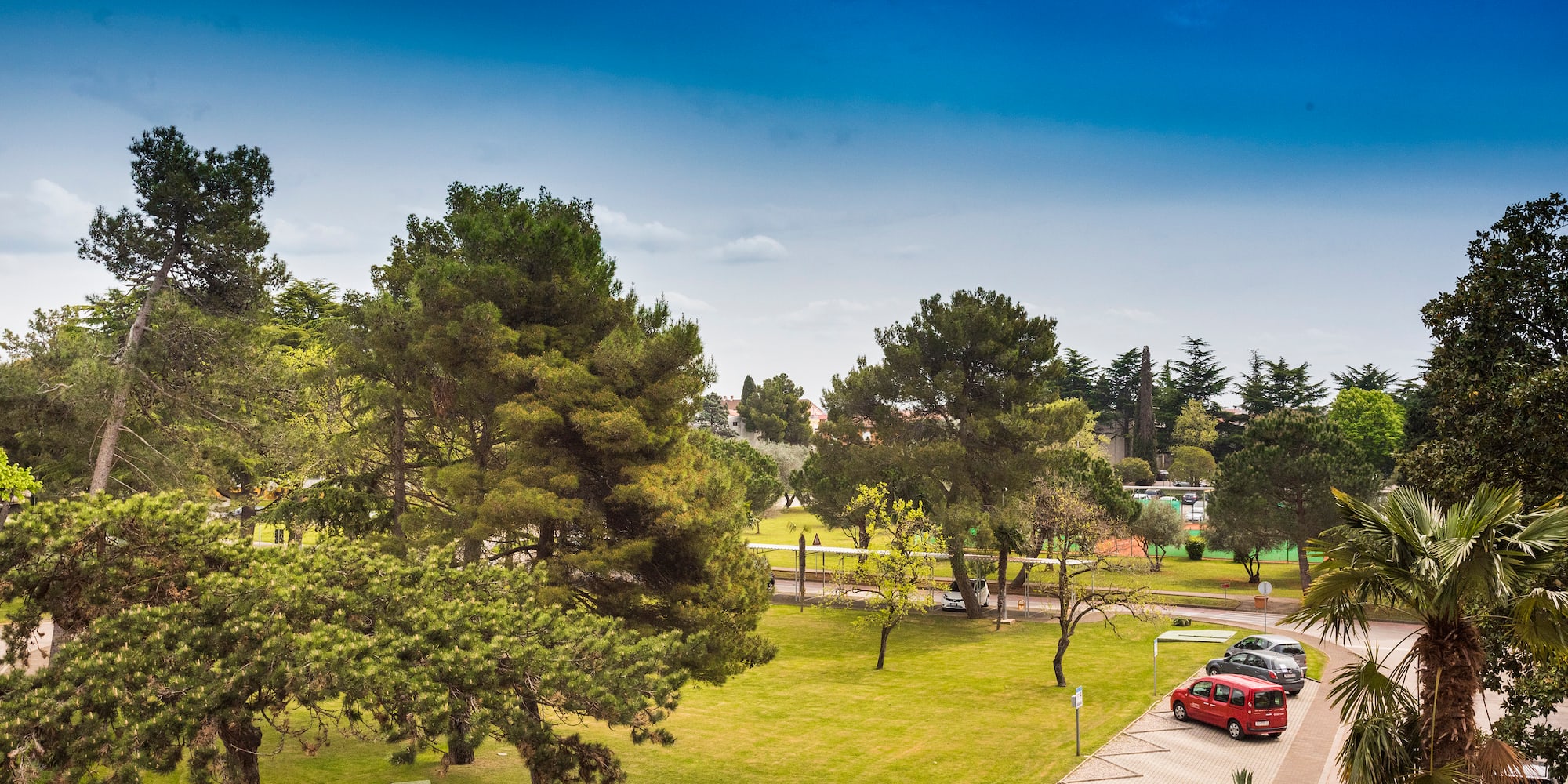 a car parked in a parking lot