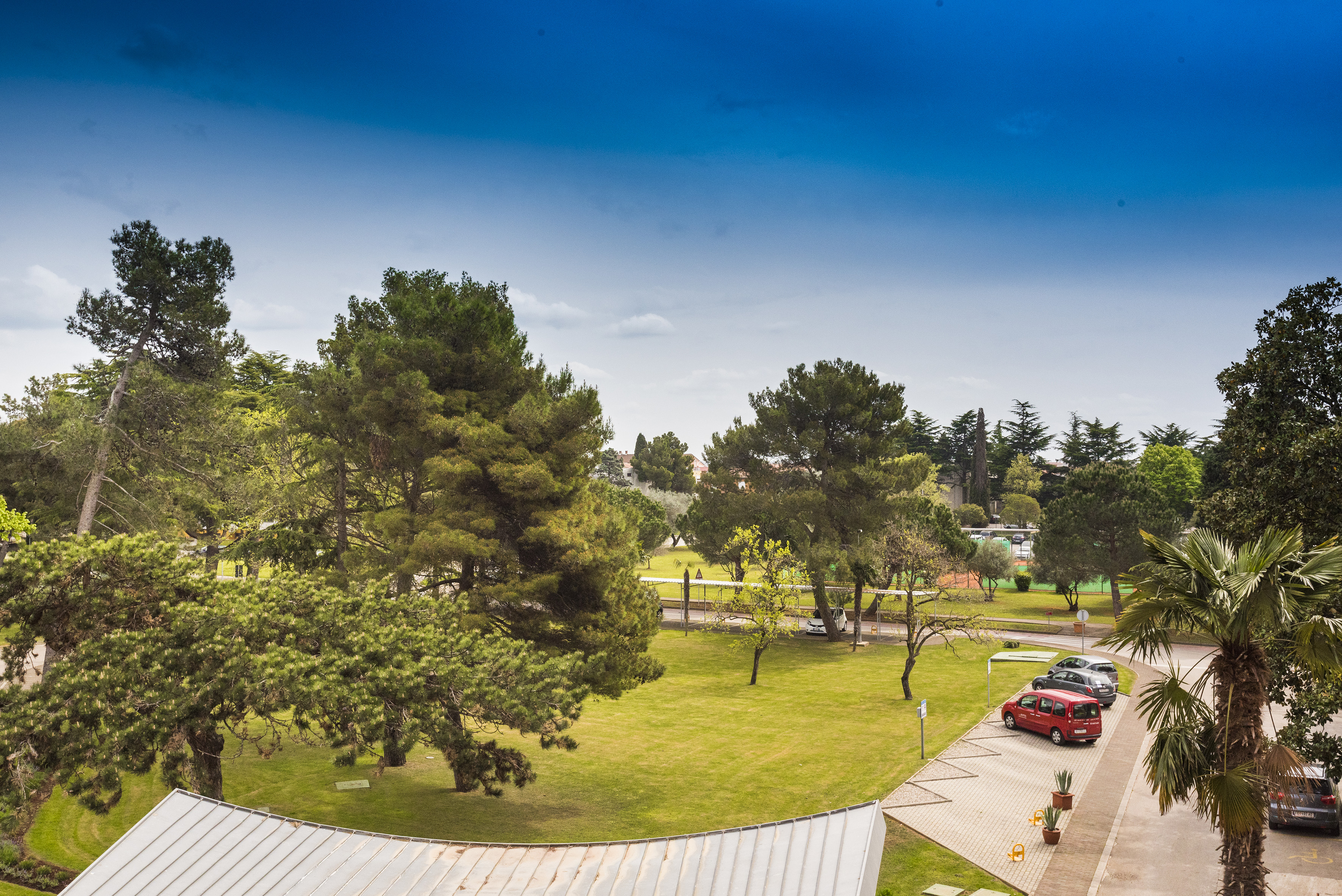 a car parked in a parking lot