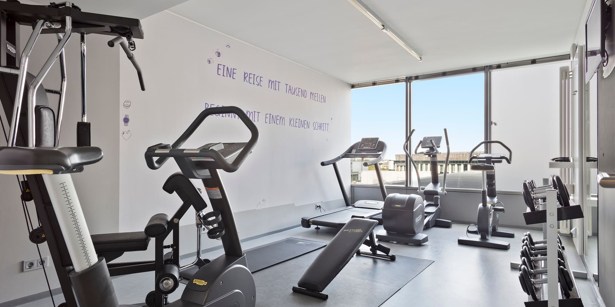 a room with exercise equipment