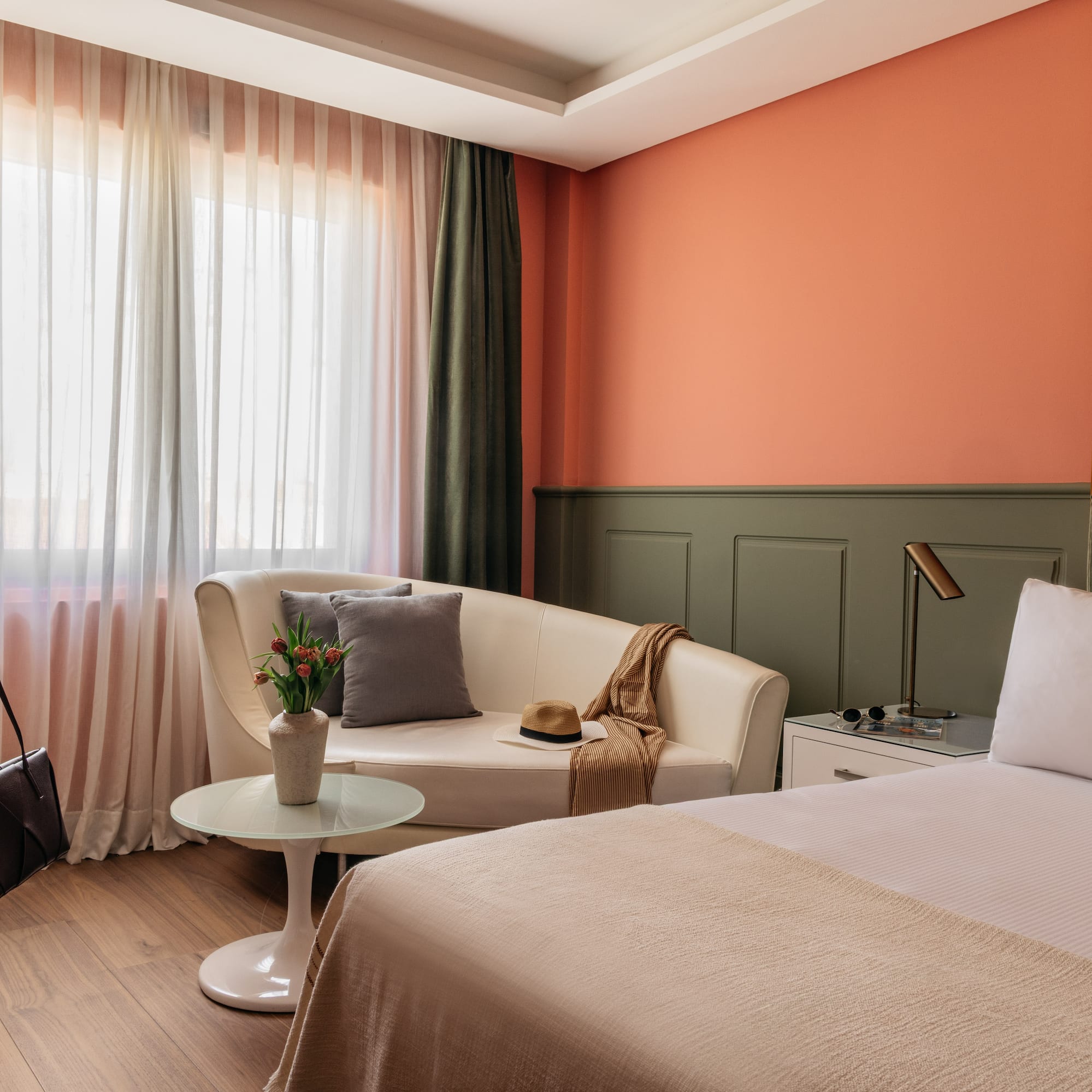 a room with a bed and a couch