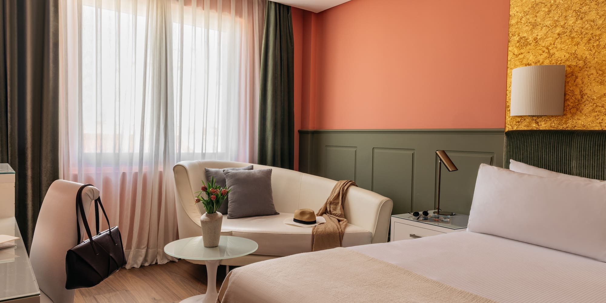 a room with a bed and a couch