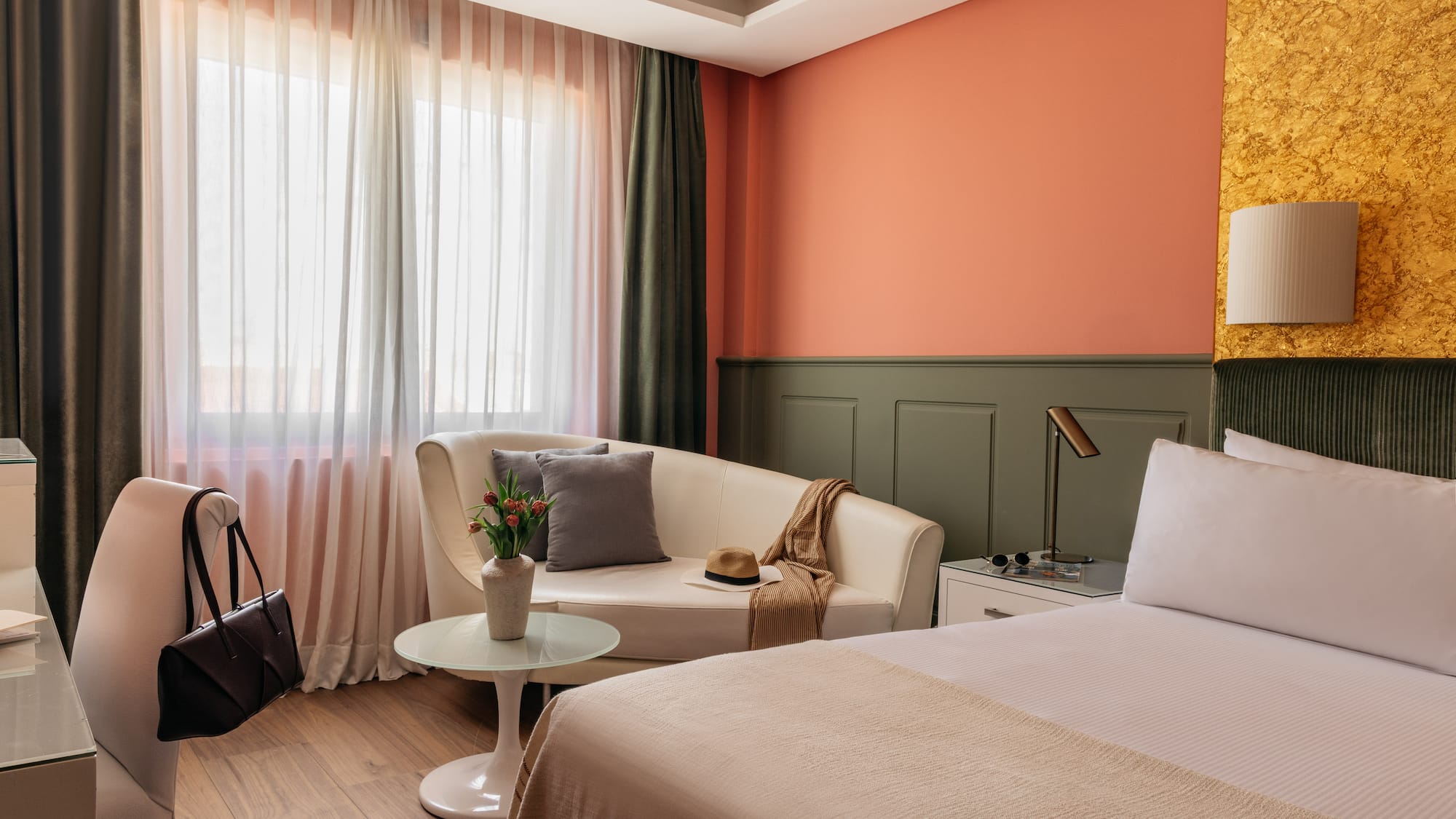 a room with a bed and a couch