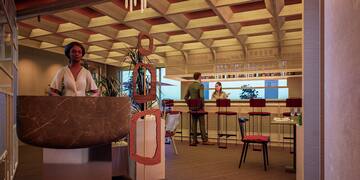 a group of people in a room