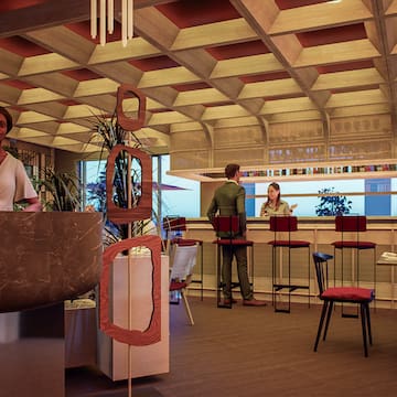 a group of people in a room