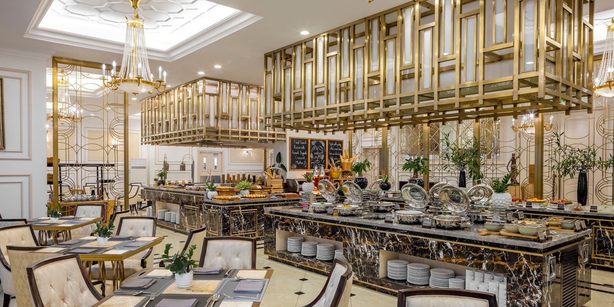 a restaurant with tables and chairs