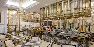 a restaurant with tables and chairs