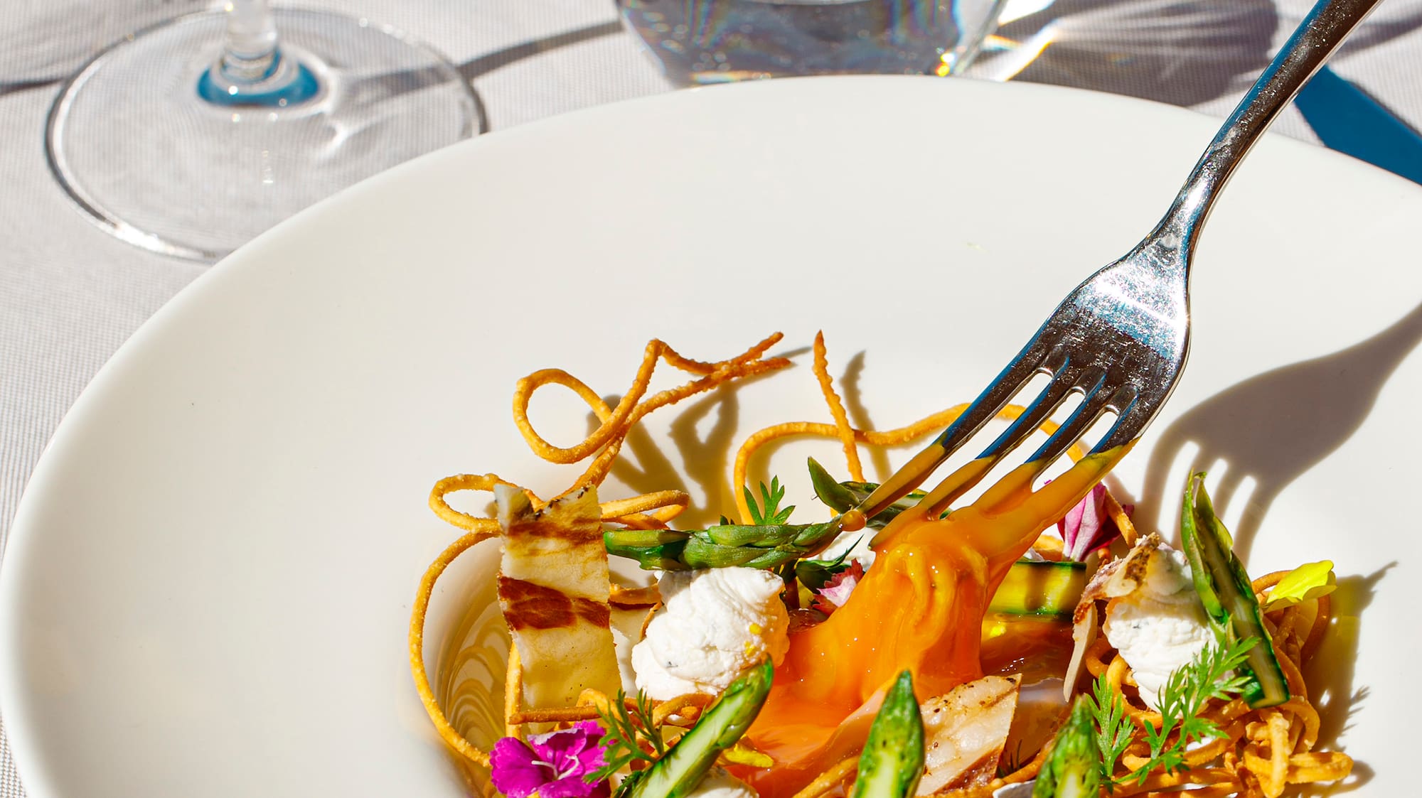 a plate of food with a fork