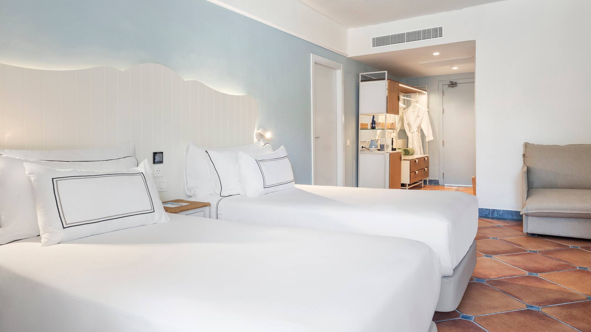 a room with two beds