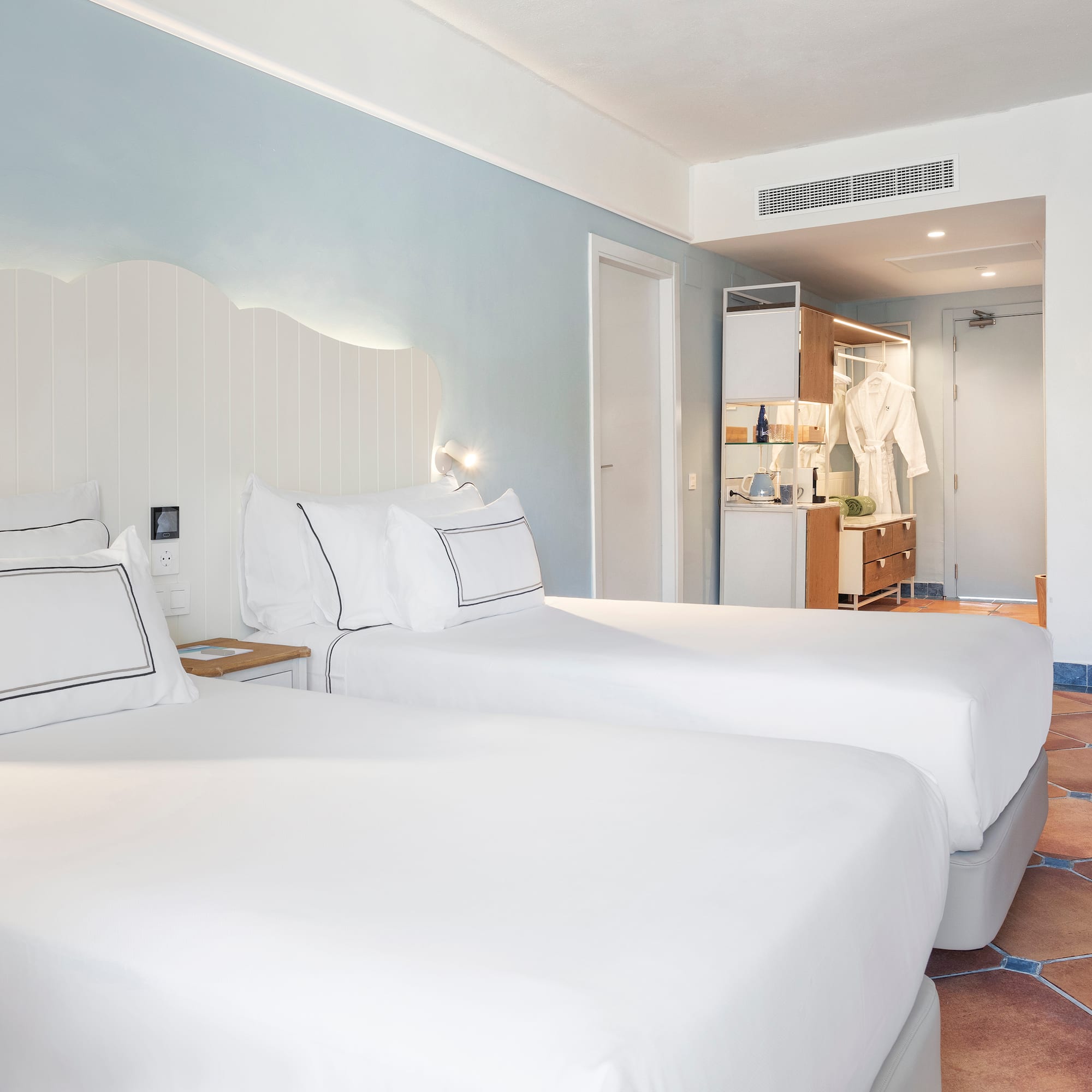 a room with two beds