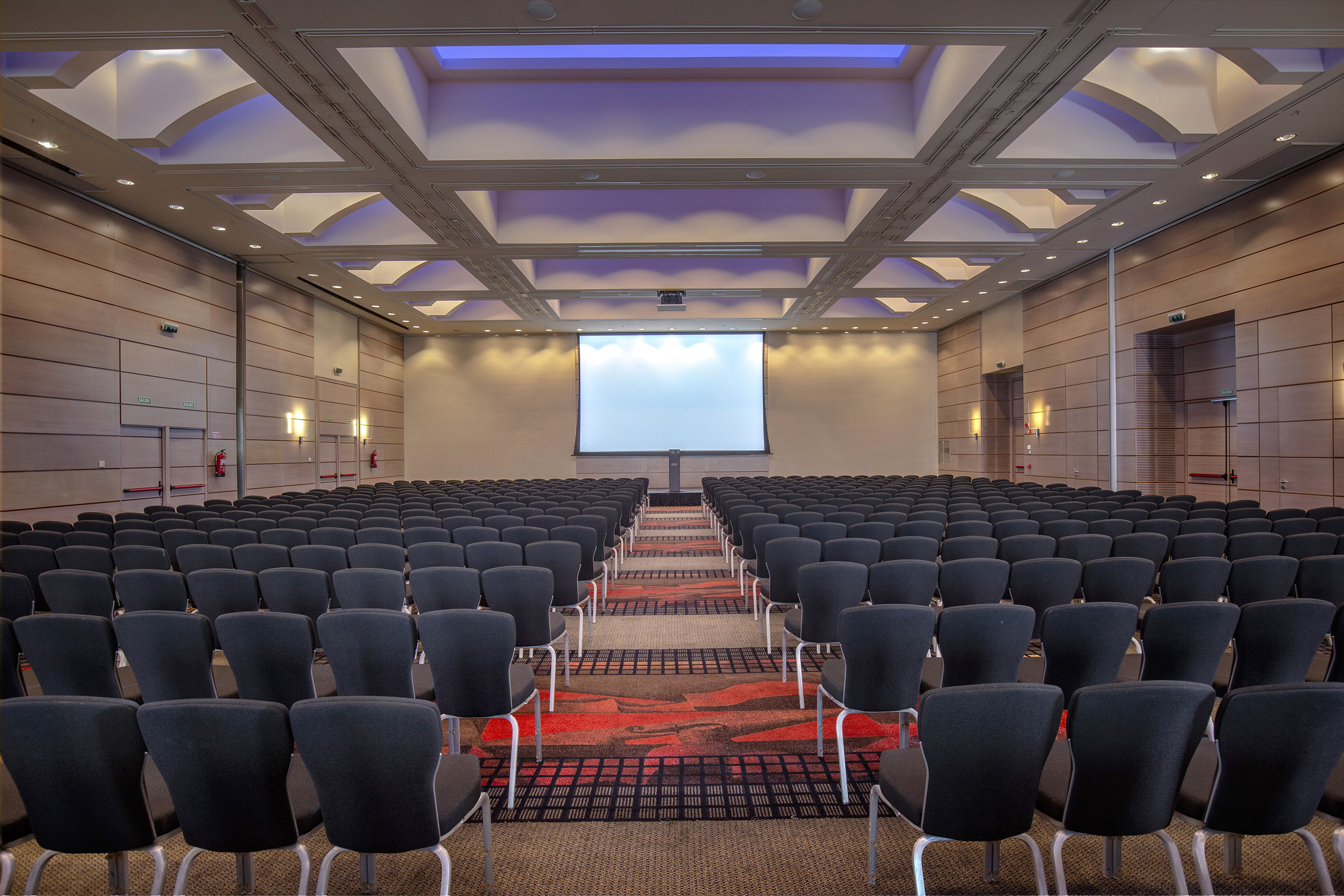 a room with rows of chairs