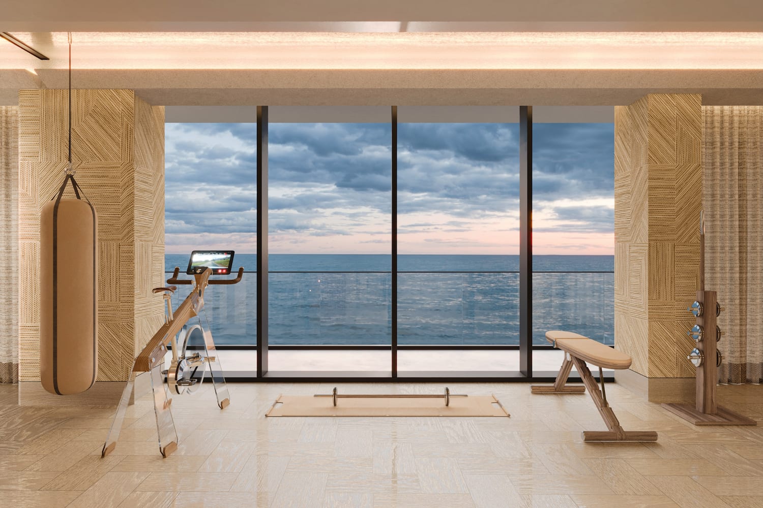 a room with a view of the ocean