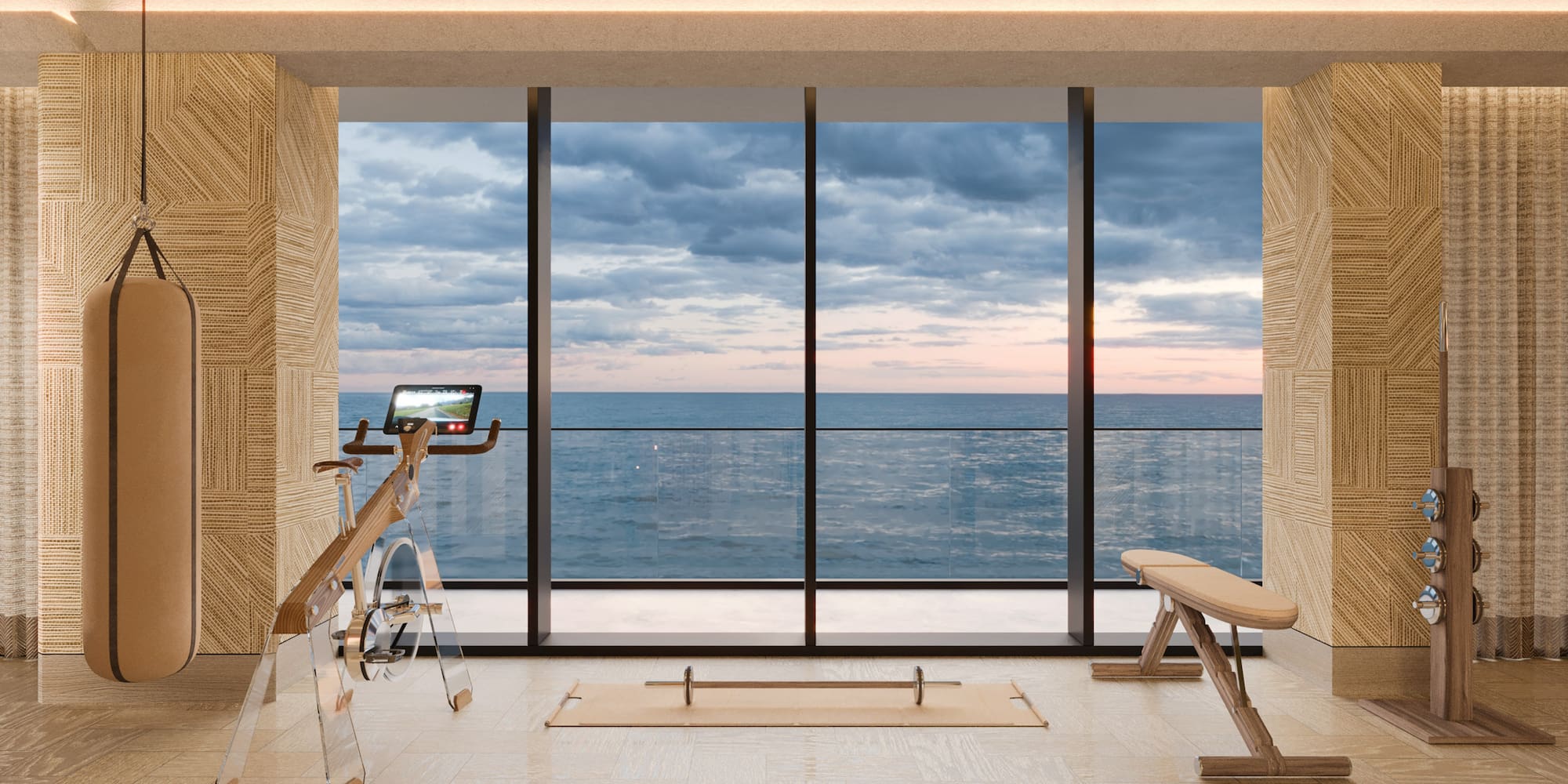 a room with a view of the ocean