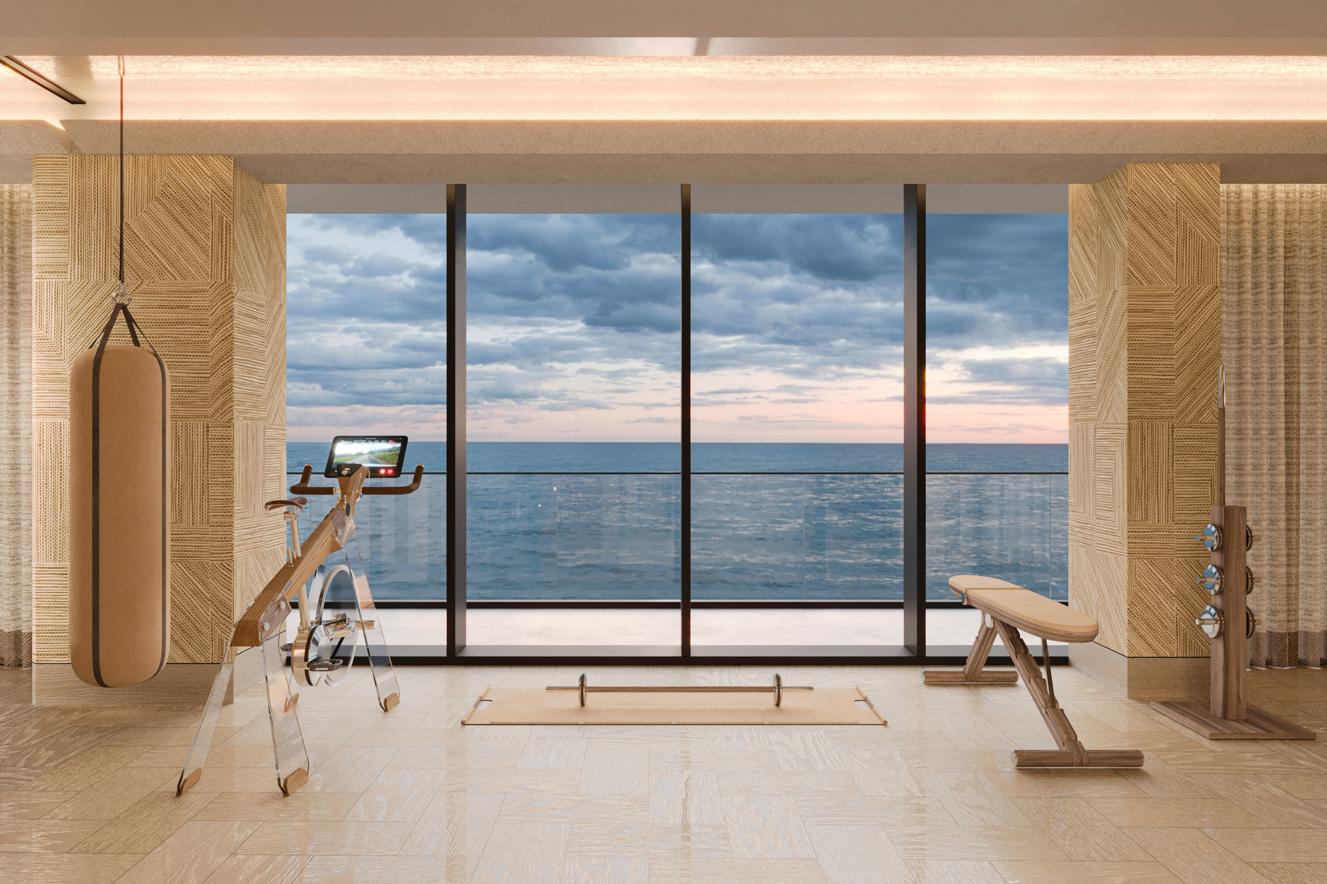 a room with a view of the ocean