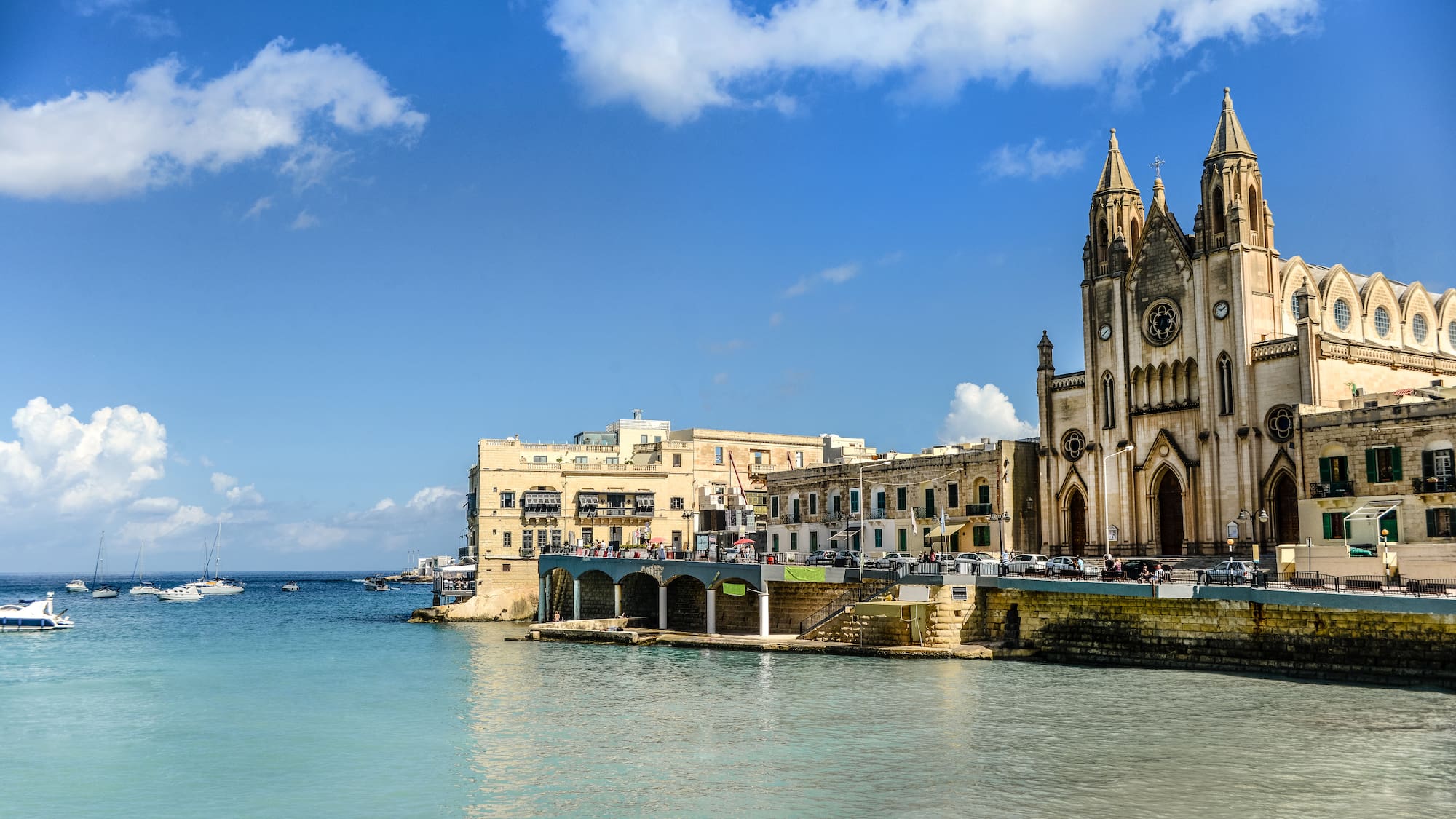 a building next to the water