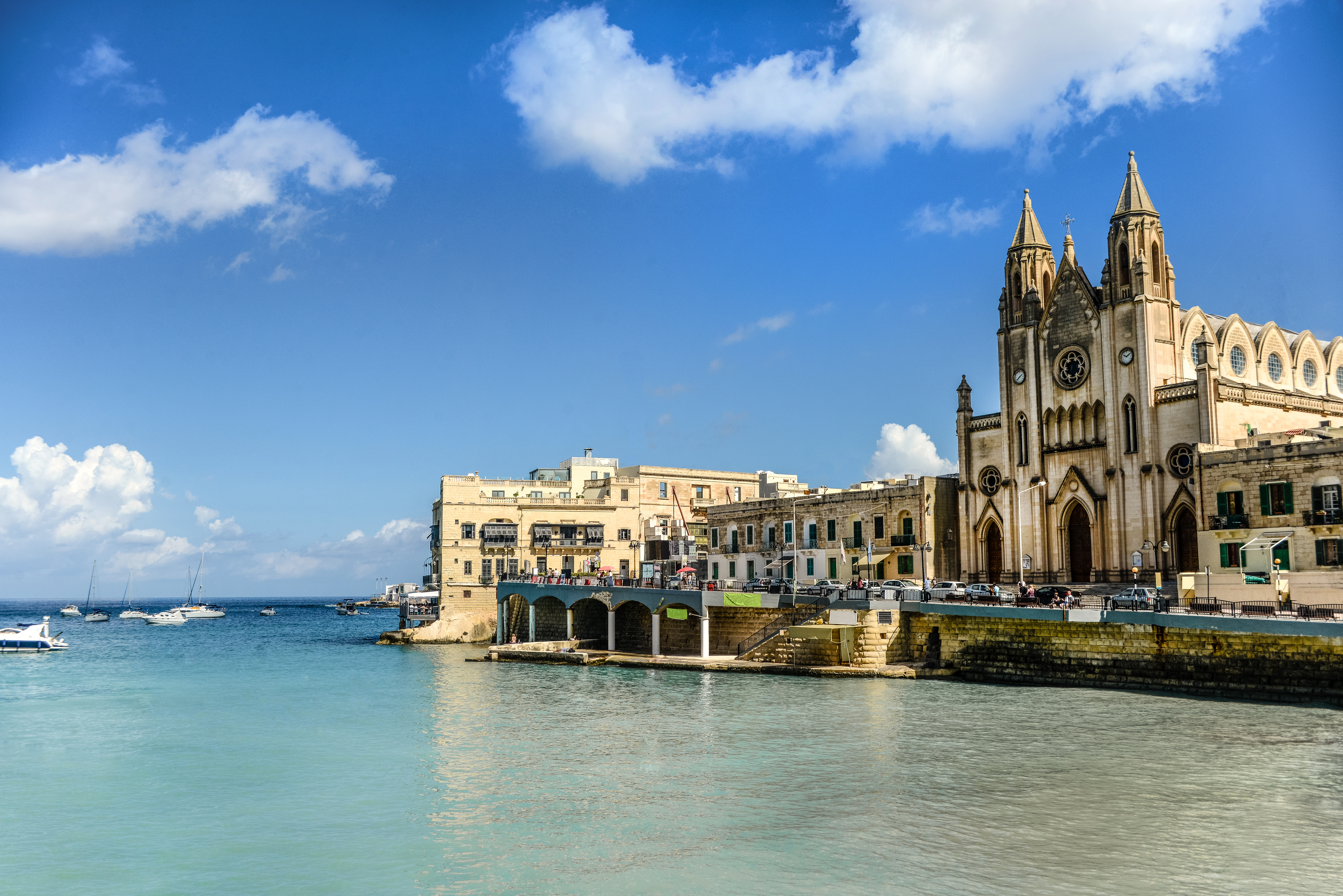 a building next to the water