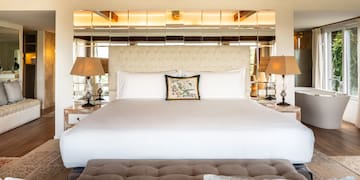 a large bed in a room