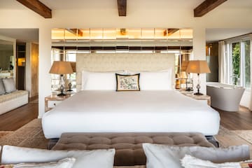 a large bed in a room