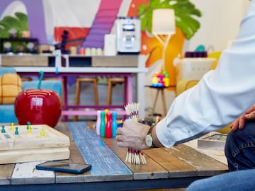 a man playing a board game