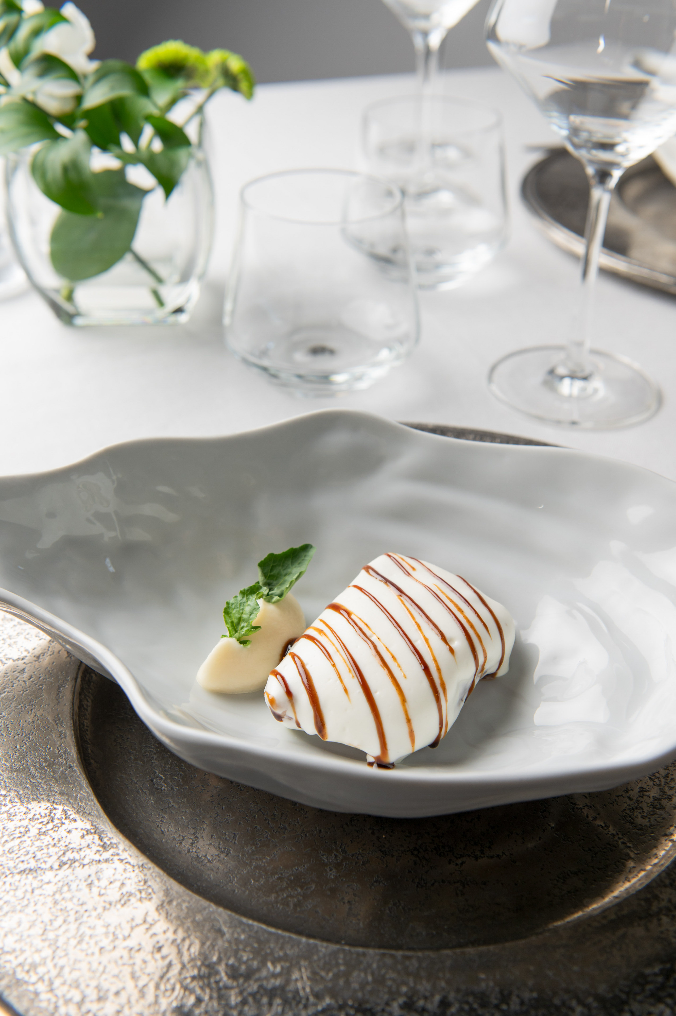 a dessert on a plate