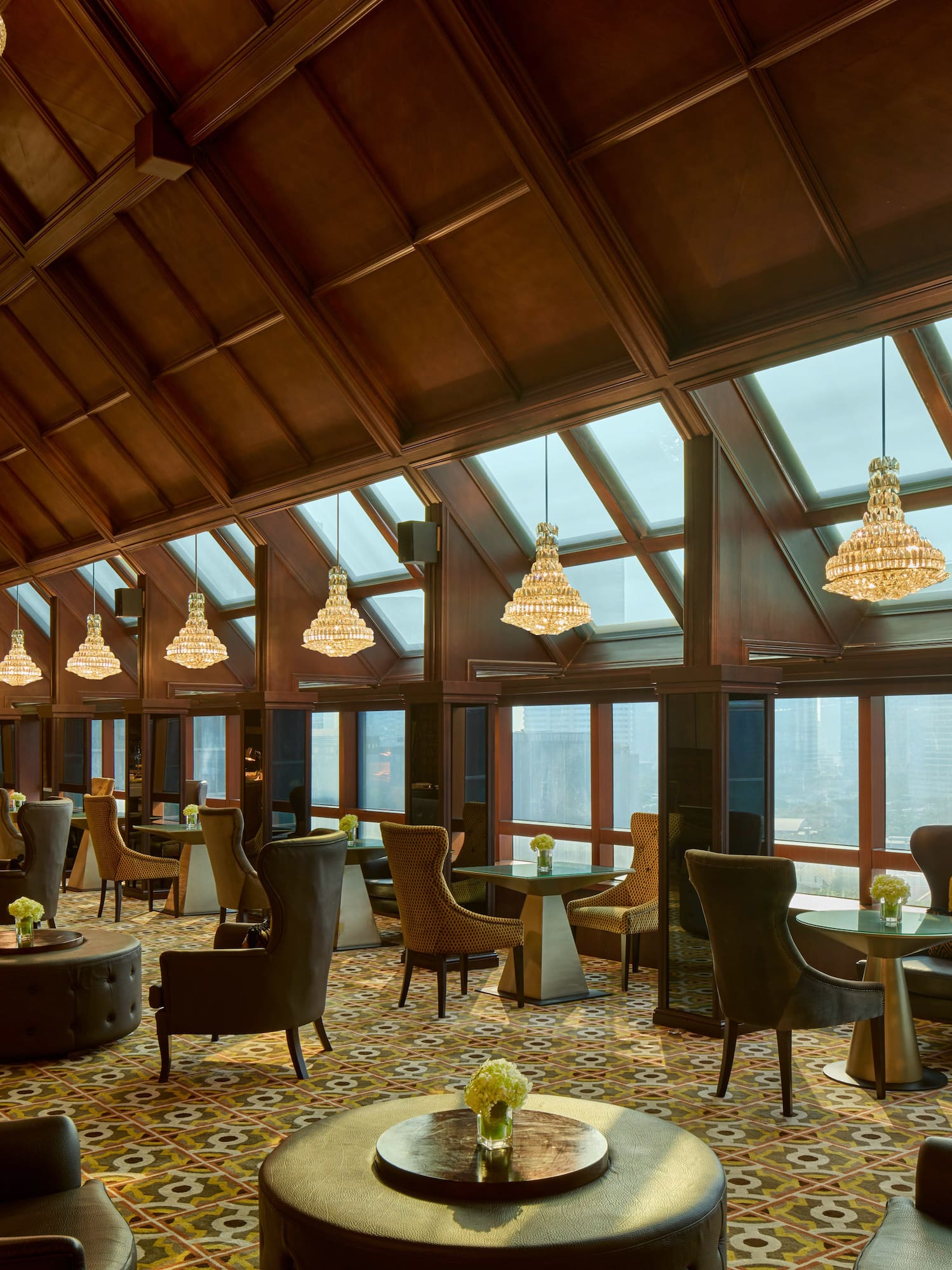 a room with tables and chairs