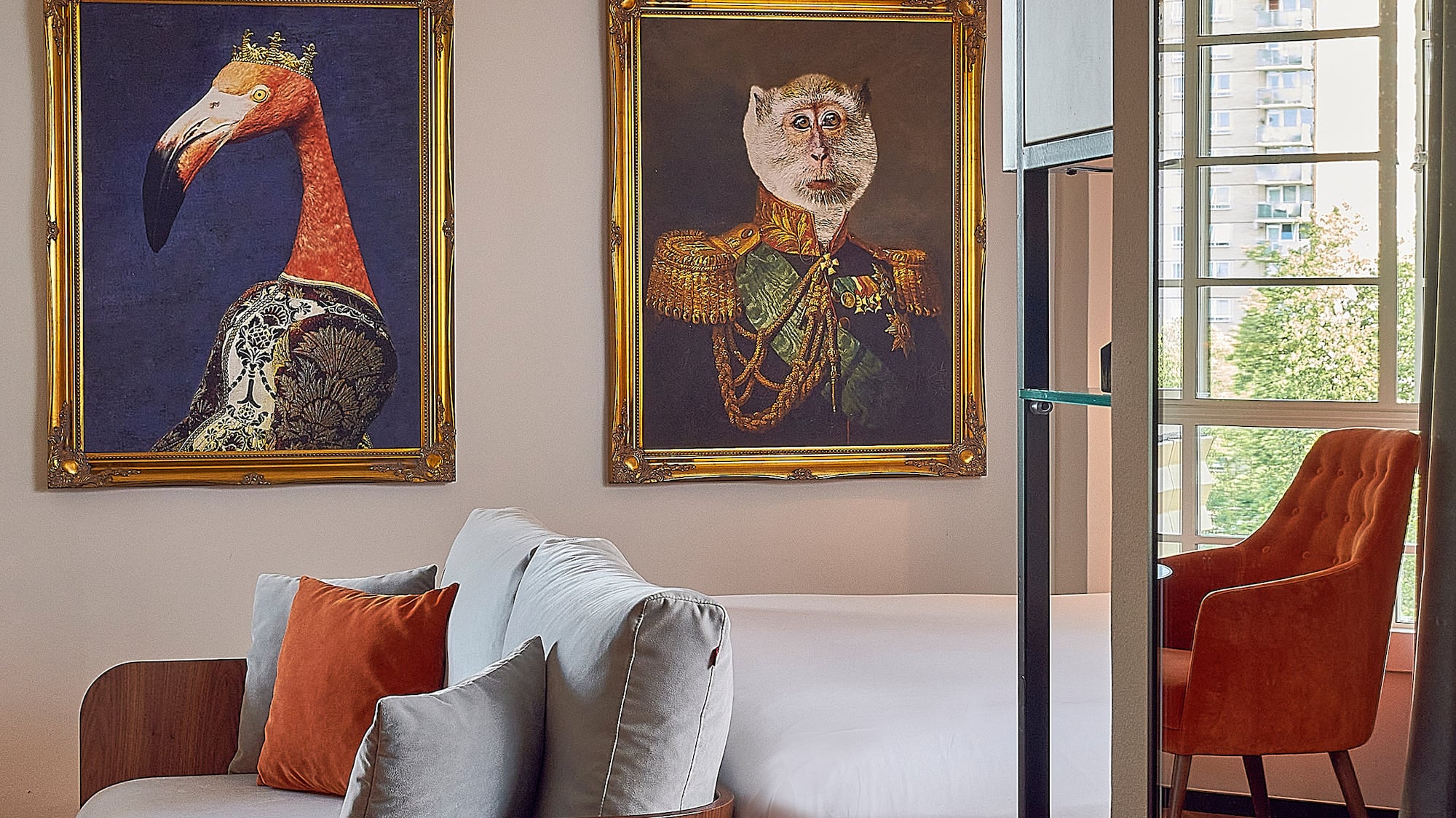 a room with a bed and a couch