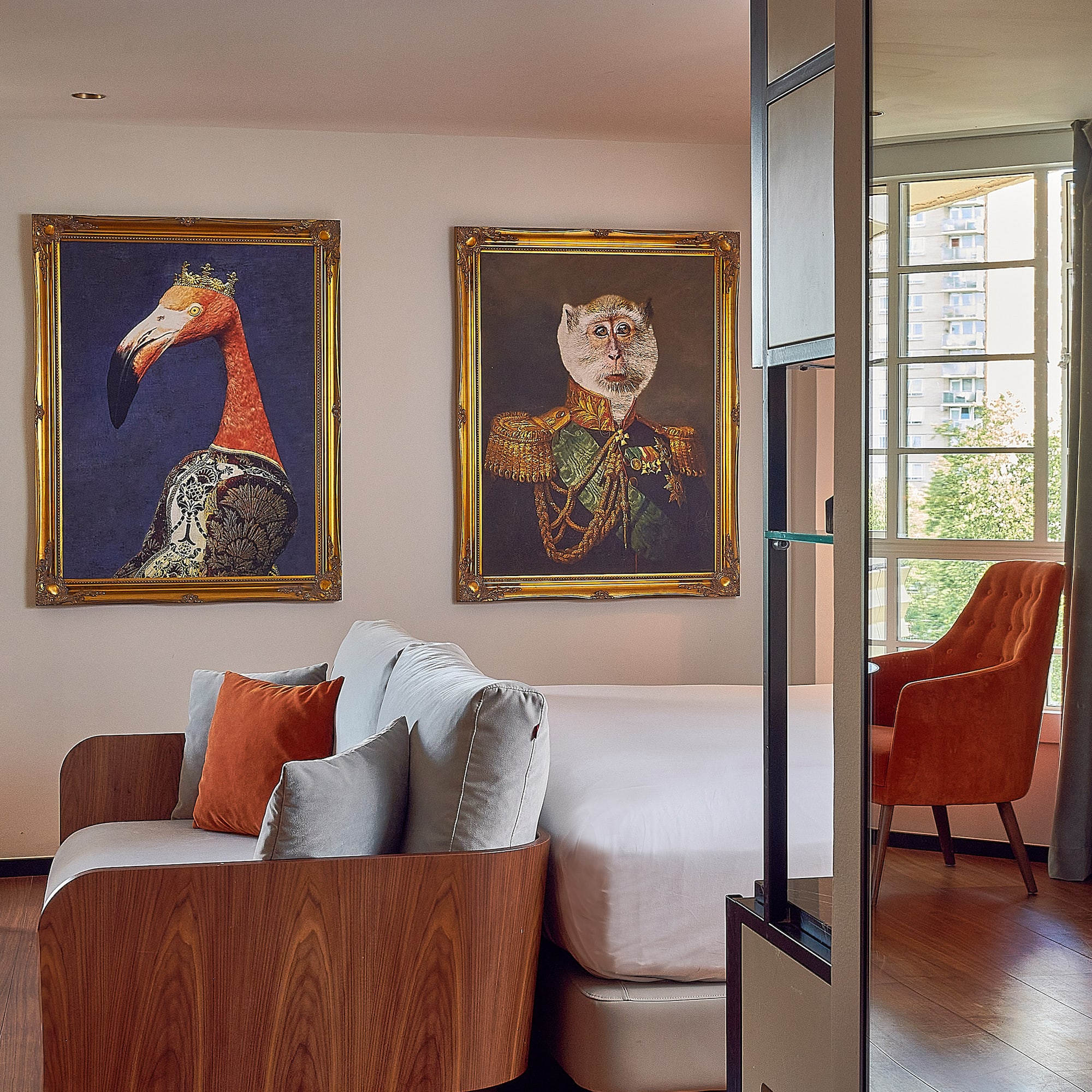 a room with a bed and a couch