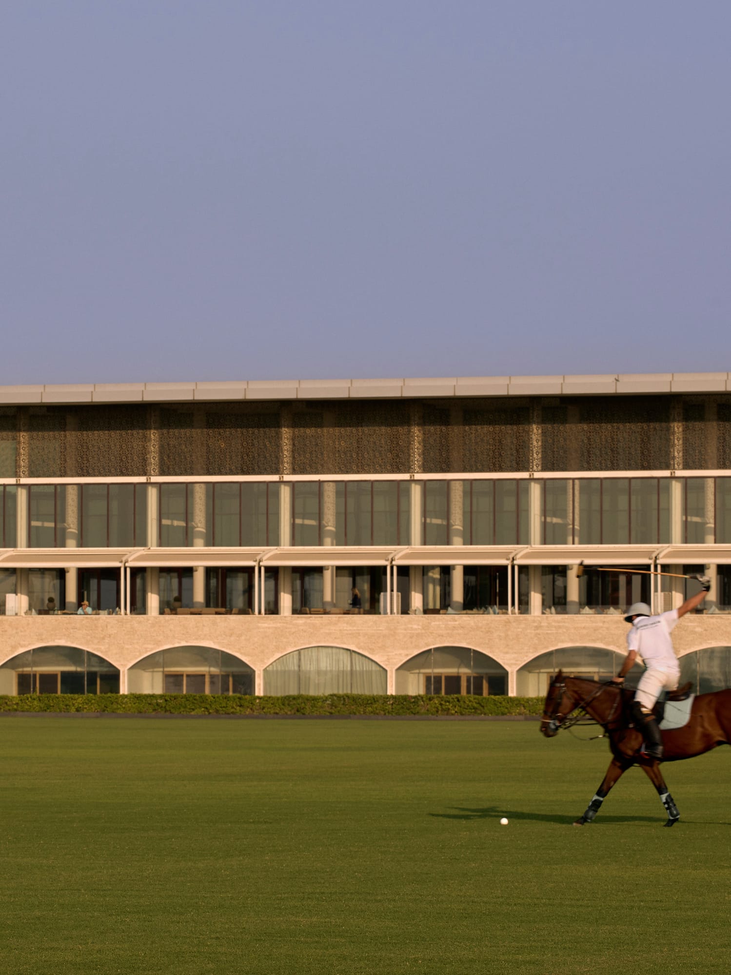 a man on a horse on a field