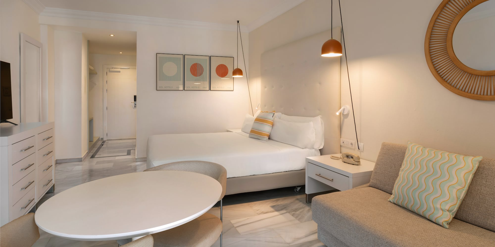 a room with a bed and a couch