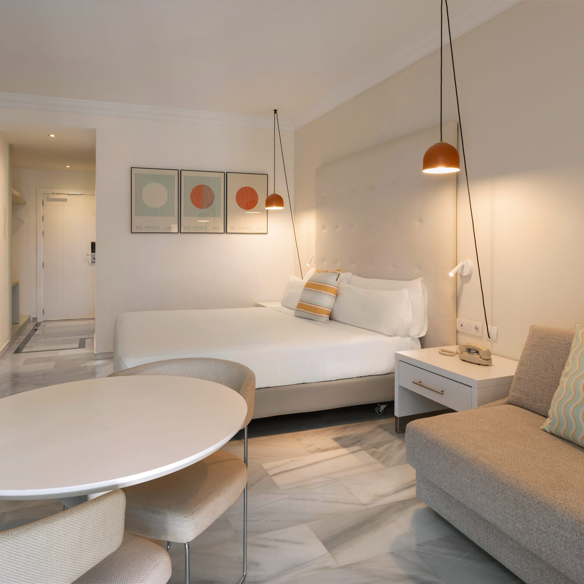 a room with a bed and a couch