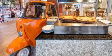 a pizza on the grill