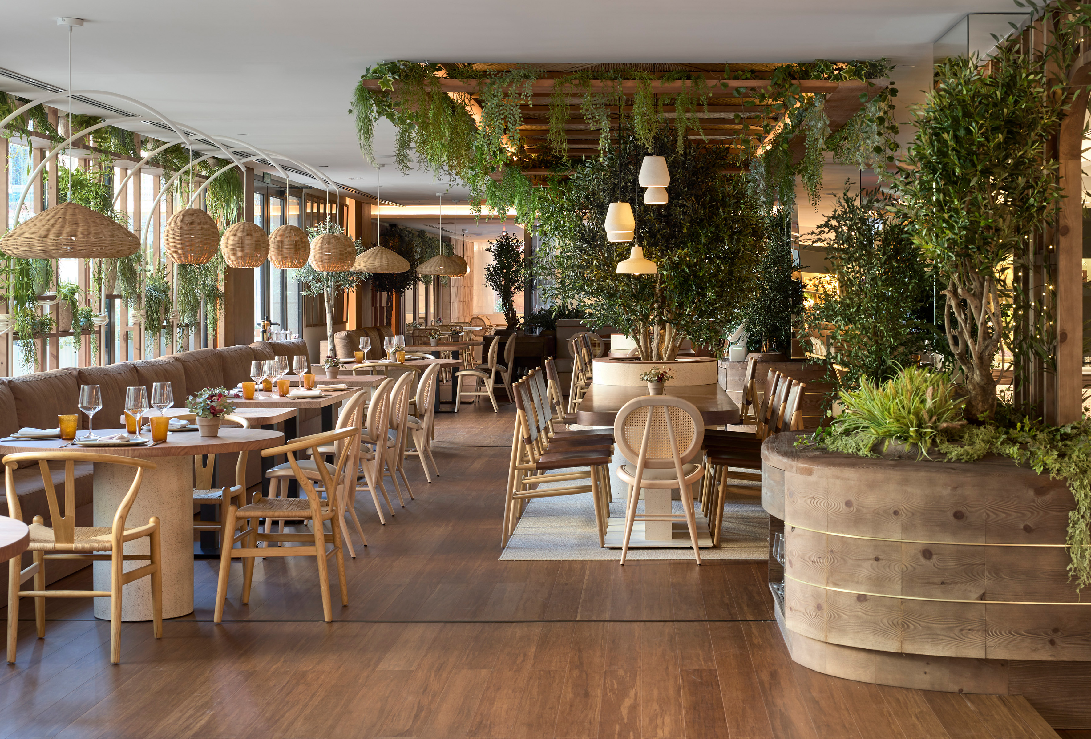 a restaurant with tables and chairs