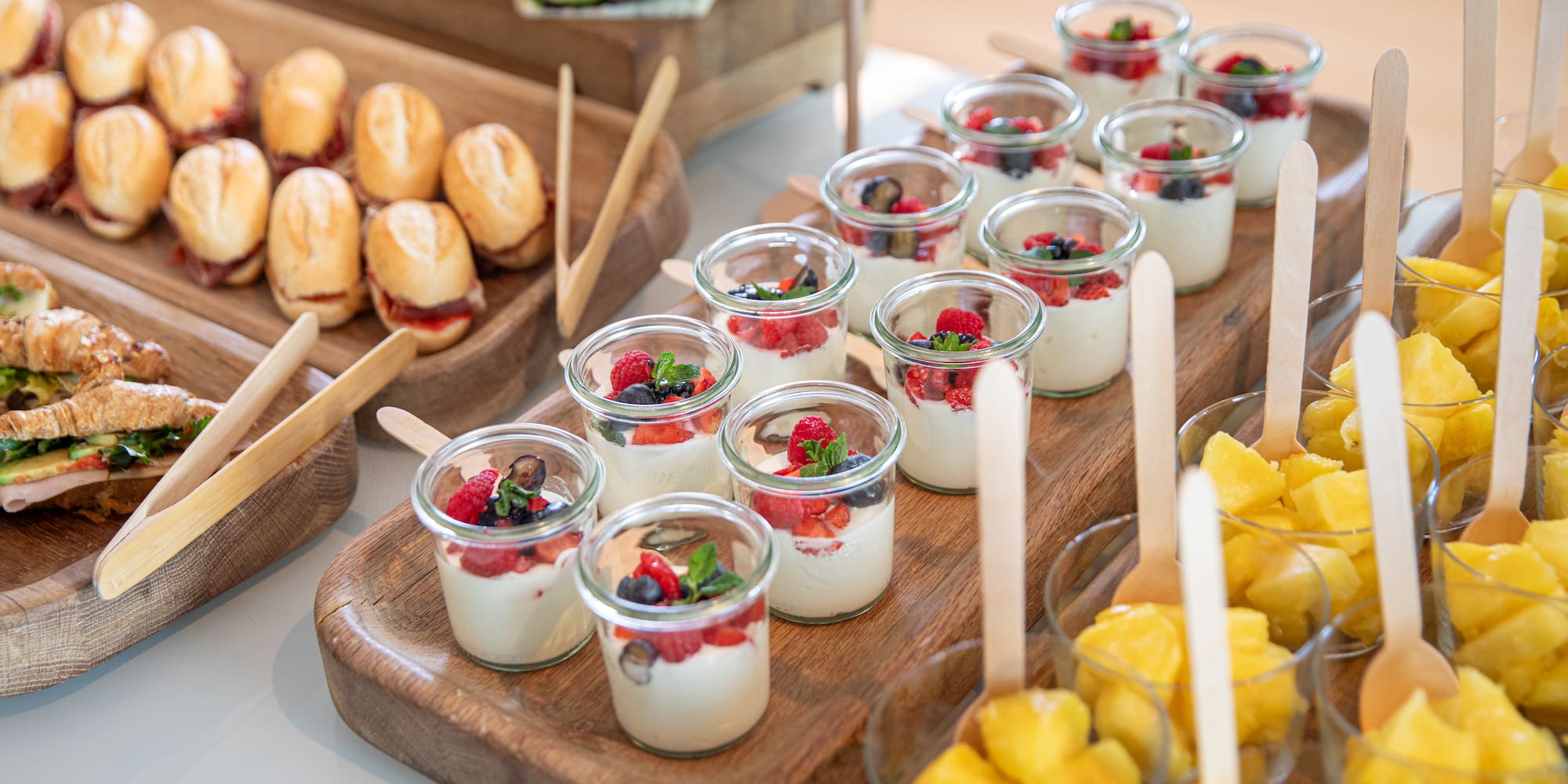 a table with food on it